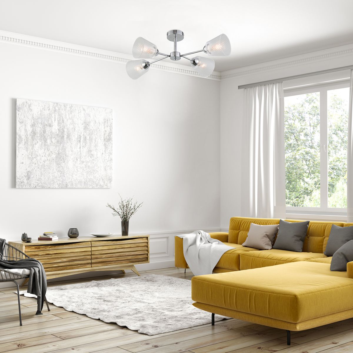 Люстра на штанге Escada Amarant 1104/4P Chrome в Санкт-Петербурге