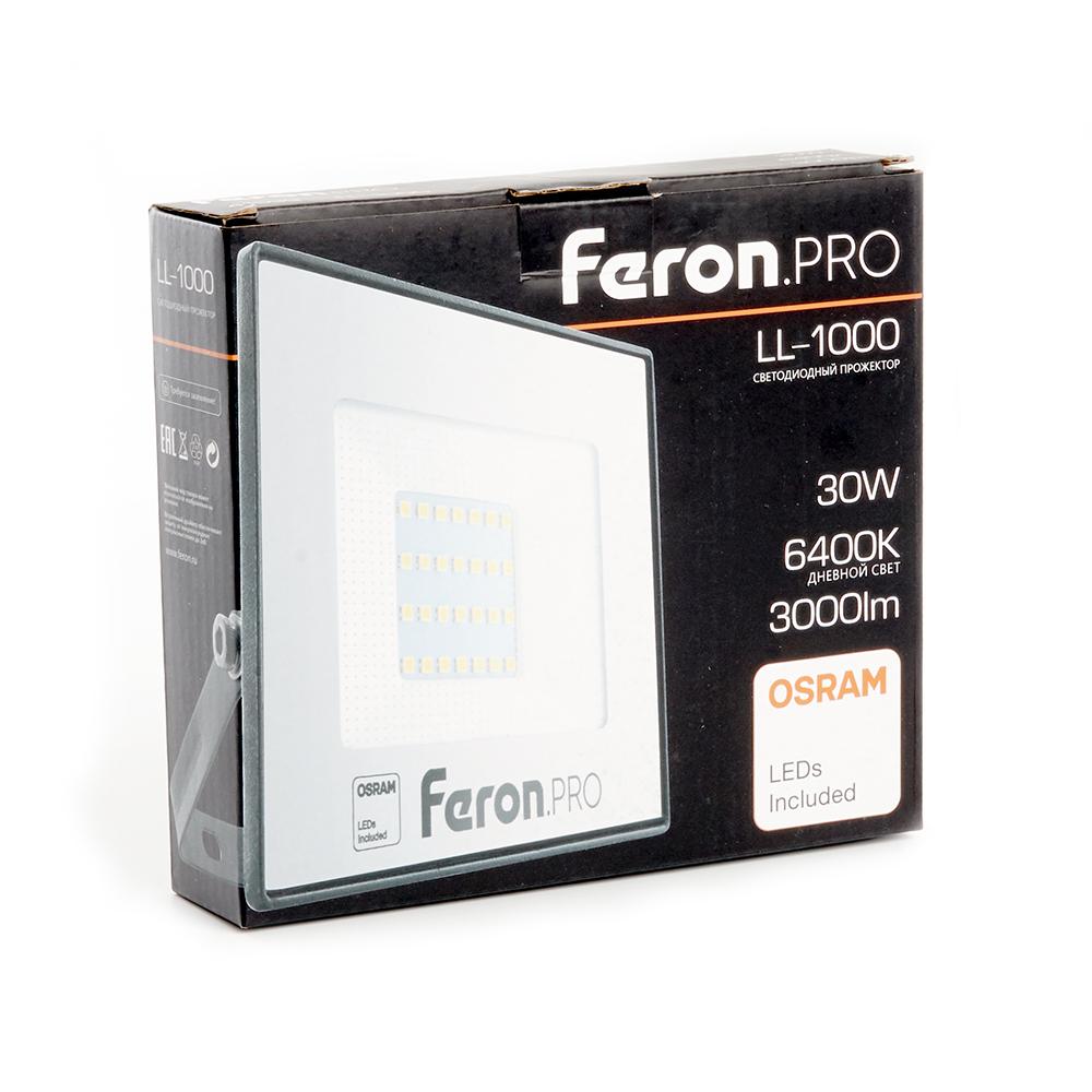 Светодиодный прожектор Feron LL-1000 30W 6400K 41539 в #REGION_NAME_DECLINE_PP#