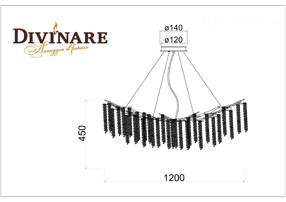 Подвесная люстра Divinare Salice 3133/01 SP-14 в Санкт-Петербурге