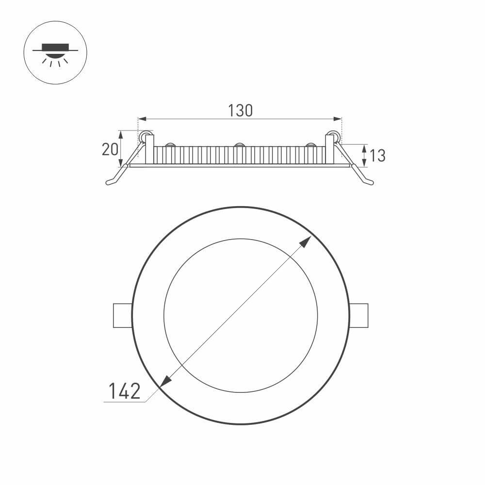 Встраиваемый светодиодный светильник Arlight DL-142M-13W White 020108 в Санкт-Петербурге