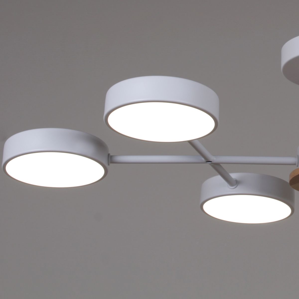 Люстра на штанге Reluce 03335-0.3-06 WH+WOOD в Санкт-Петербурге