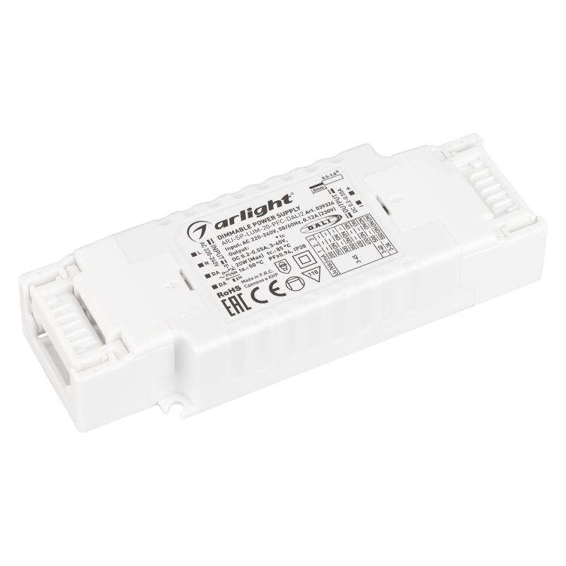 Блок питания Arlight ARJ-SP-LUM-20-PFC-DALI2 (20W, 3-45V, 0.2-0.55 A) 039324 в Санкт-Петербурге
