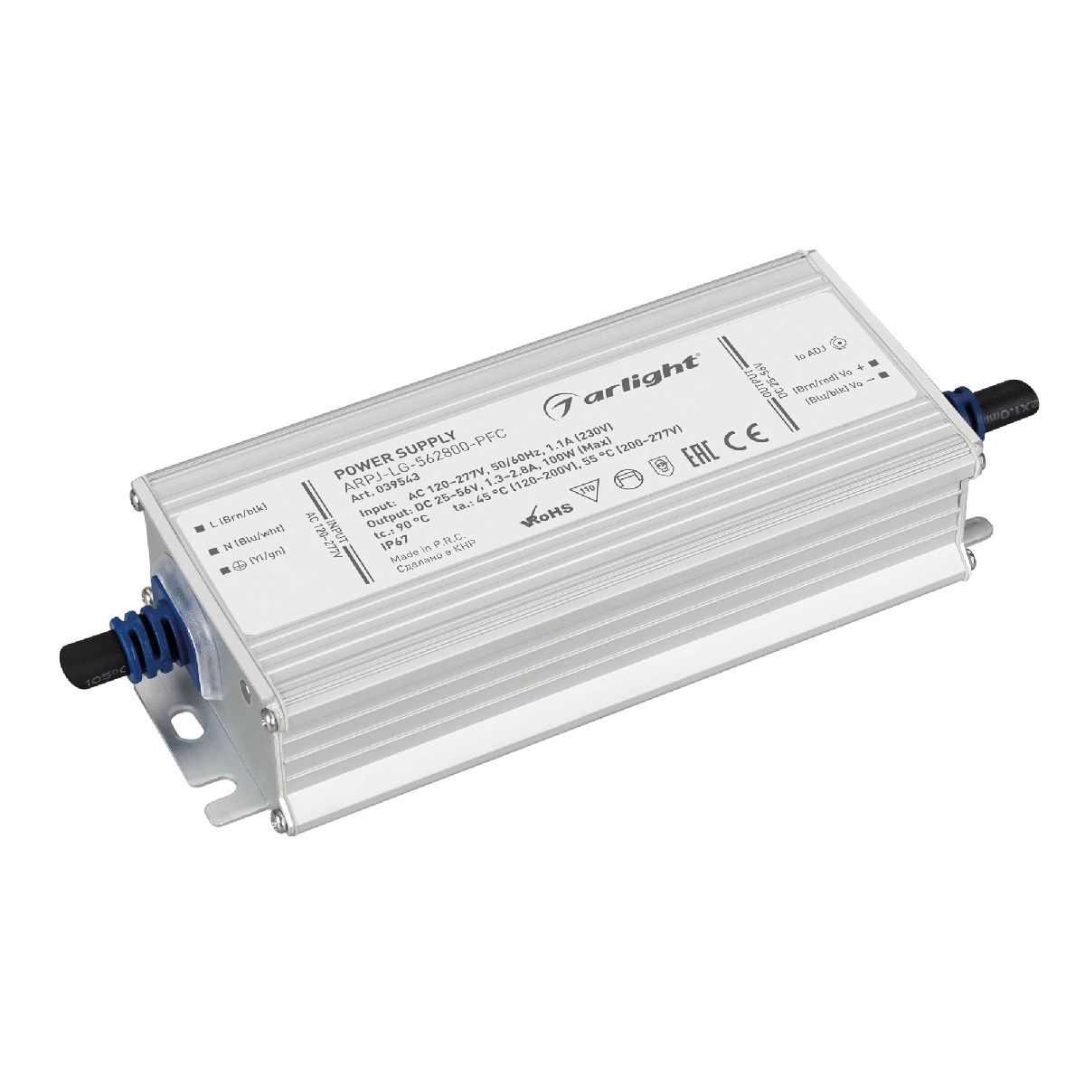 Блок питания Arlight ARPJ-LG-562800-PFC (100W, 25-56V, 1.3-2.8A, IP67) 039543 в Санкт-Петербурге