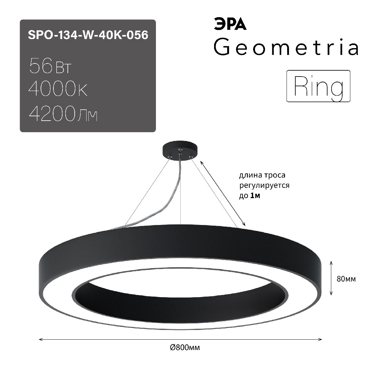 Подвесной светильник Эра Geometria SPO-134-W-40K-056 Б0058906 в Санкт-Петербурге