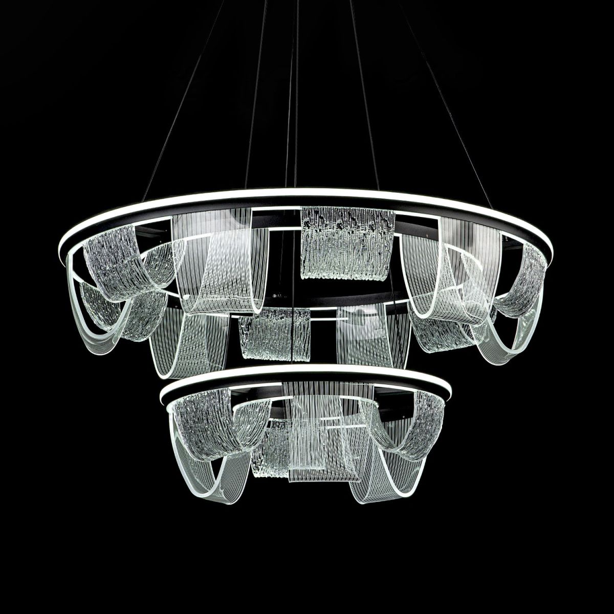 Подвесная люстра LED4U L7706-800-460 BK в Санкт-Петербурге