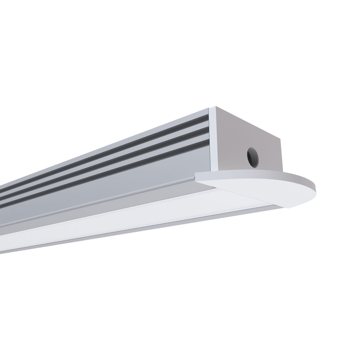 Профиль встраиваемый шир. ленты до 12мм (рассеиватель матовый, заглушки - 2шт.) OGM GM-08-12 в Санкт-Петербурге