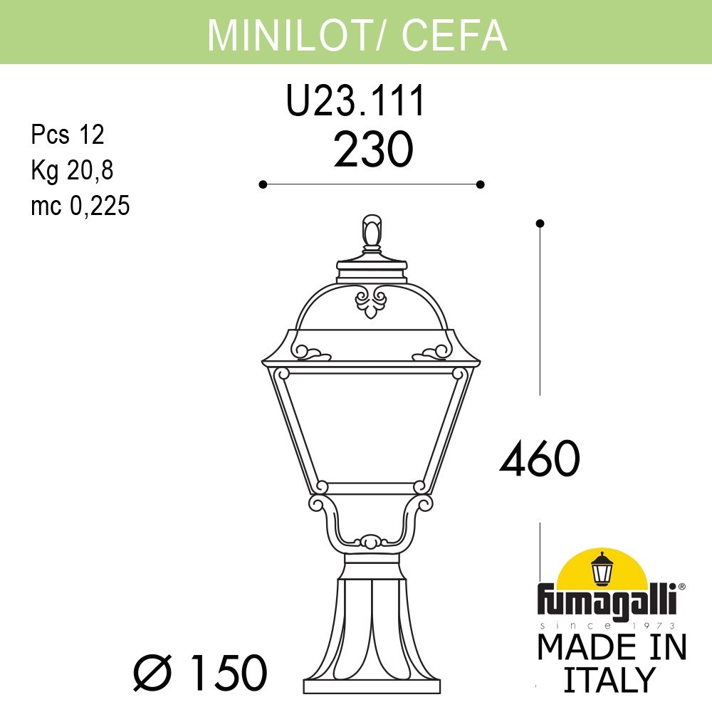 Ландшафтный светильник Fumagalli MINILOT/CEFA U23.111.000.WYE27 в Санкт-Петербурге