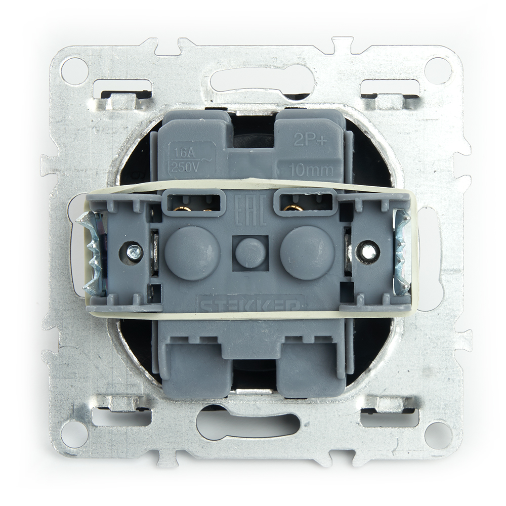 Розетка 1-местная б/з с защитной шторкой Stekker Эрна PST10-9109-03 49153 в Санкт-Петербурге