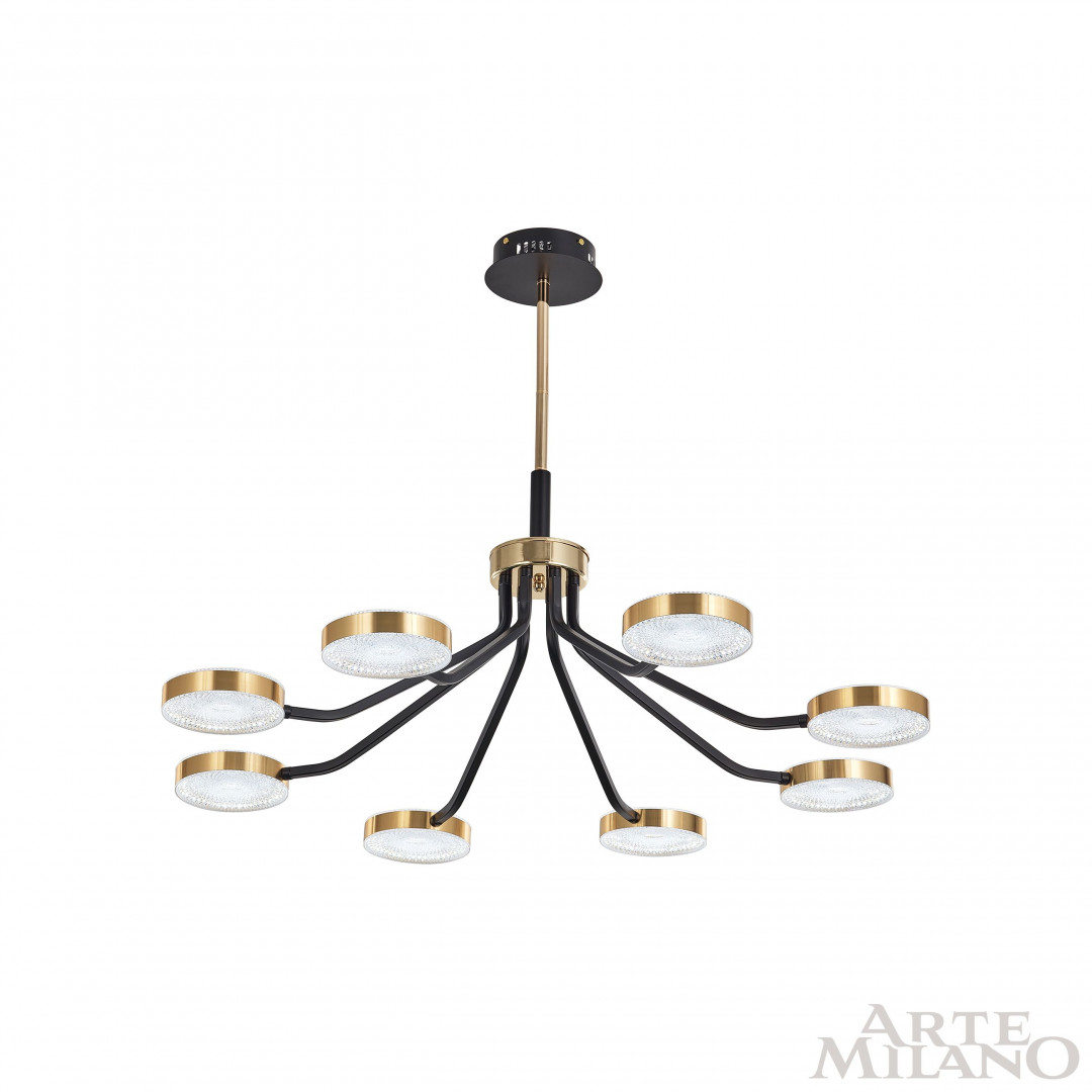 Люстра на штанге Arte Milano Ferrara 276079/8 BK/GD в #REGION_NAME_DECLINE_PP#