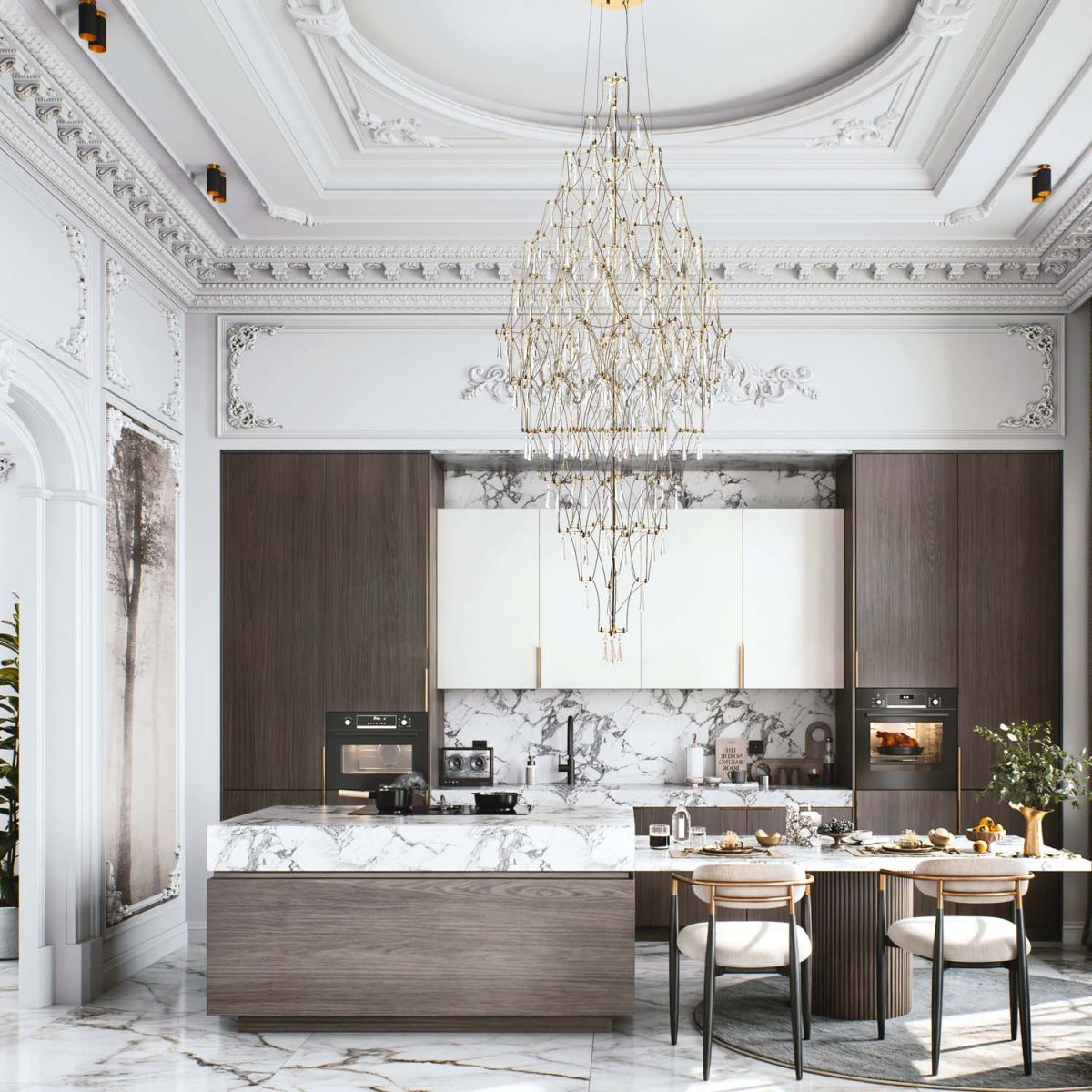 Подвесная люстра MODELUX premium ML.7826.800P GD в Санкт-Петербурге