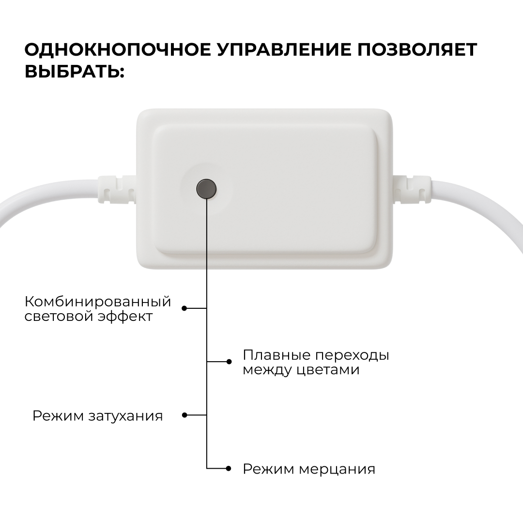 Контроллер RGB 220В 500Вт однокнопочный для светодиодного неона Apeyron 17-49 smd 5050 04-190 в Санкт-Петербурге