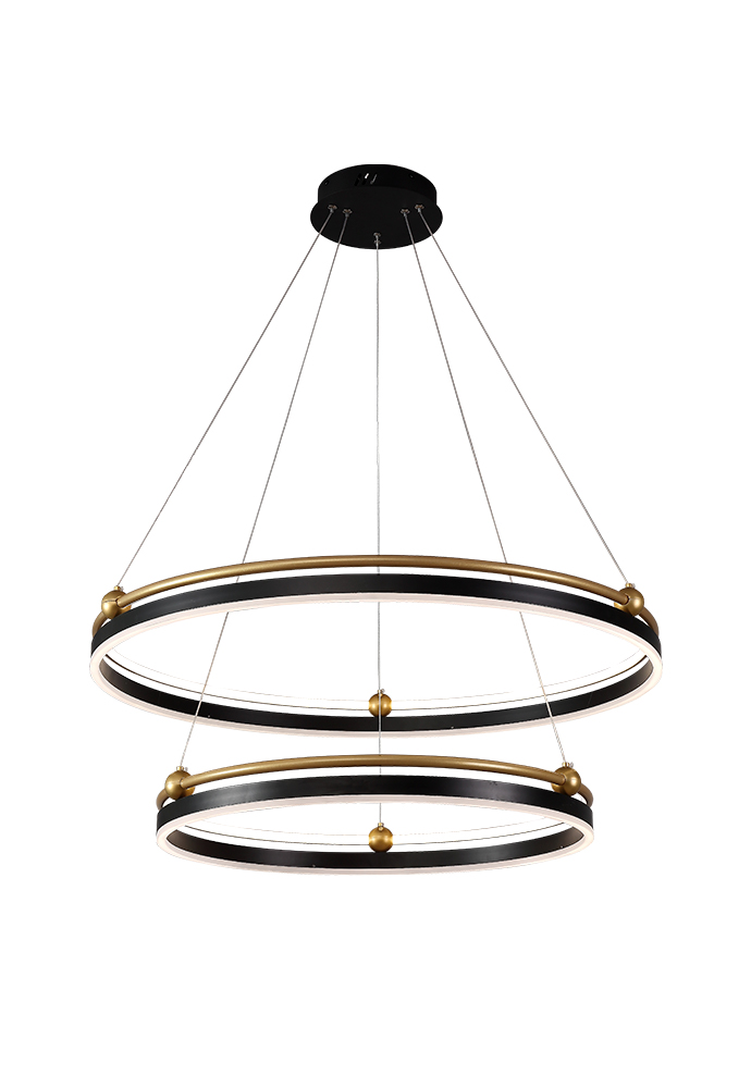 Подвесной светодиодный светильник Crystal Lux FERNANDO SP123W LED D600+800 BLACK/GOLD в #REGION_NAME_DECLINE_PP#