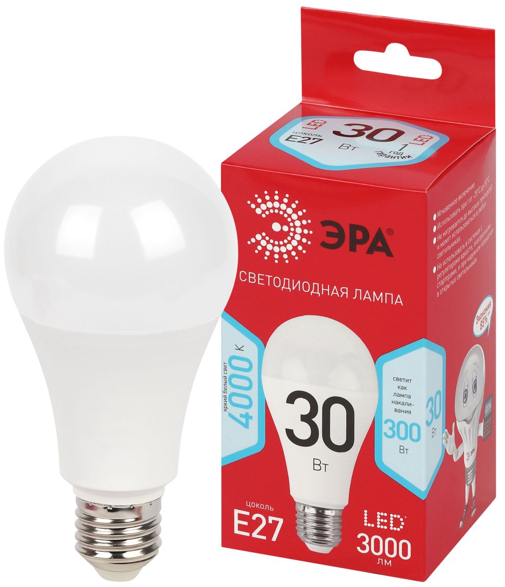 Лампа светодиодная Эра RED LINE LED A70-30W-840-E27 R 30Вт груша Б0069971 в Санкт-Петербурге