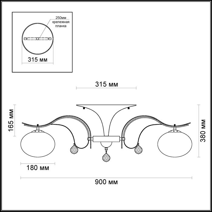 Потолочная люстра стекло Odeon Light Adda 3954/8C в Санкт-Петербурге