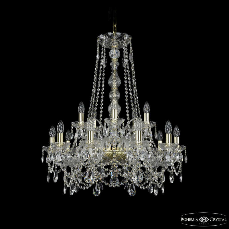 Подвесная люстра Bohemia Ivele Crystal 1411/10+5/240/h-84 G в Санкт-Петербурге