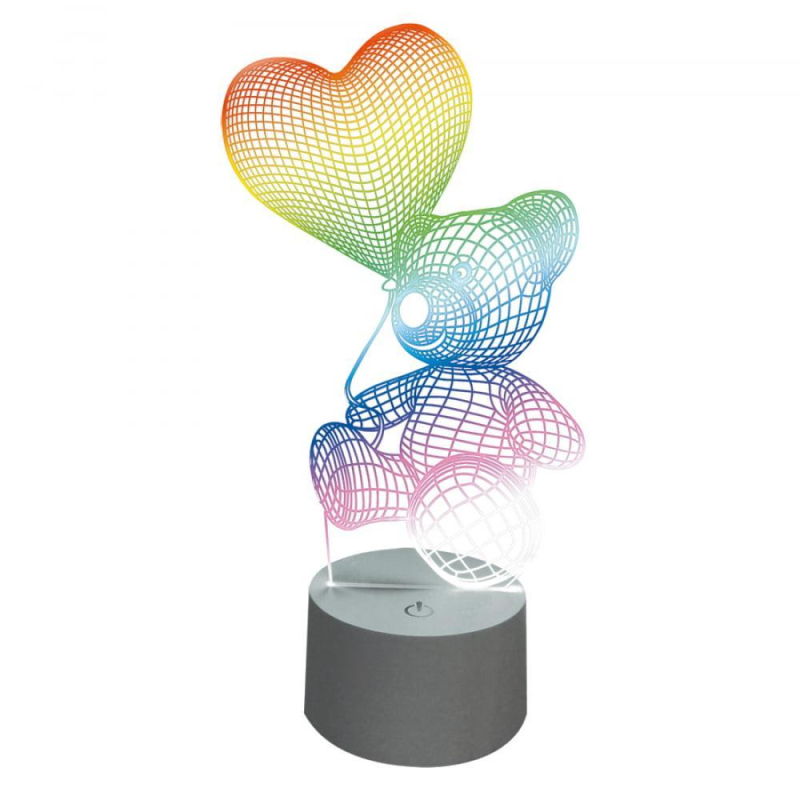 Фигурка светодиодная «Мишка с сердцем» Uniel (UL-00007420) ULI-M503 RGB/3AAA Lovebear/White в Санкт-Петербурге