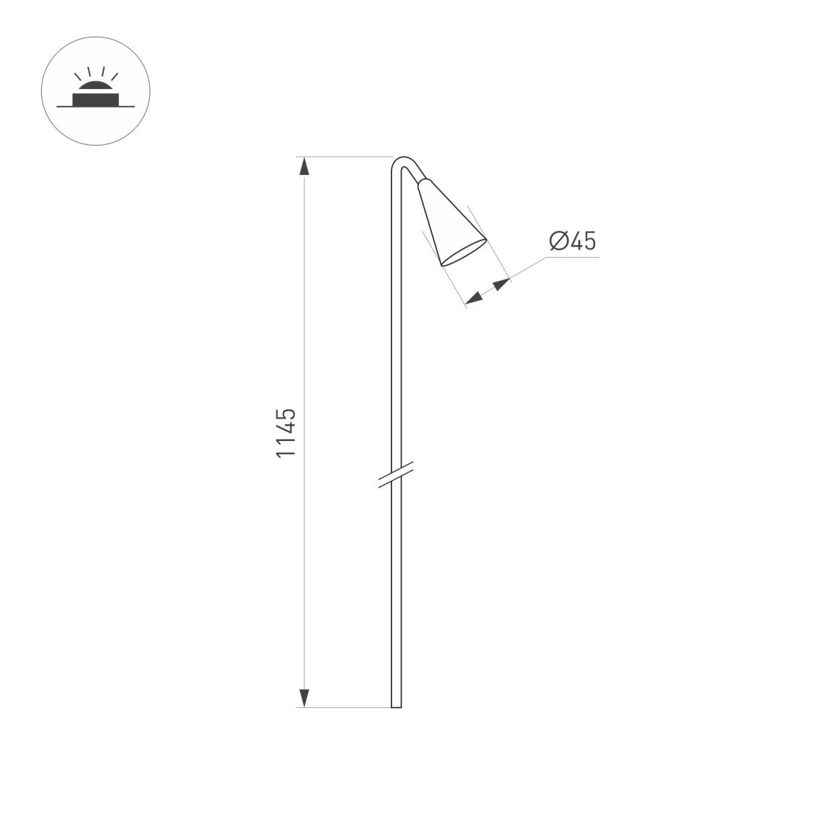 Ландшафтный светильник Arlight KT-HAREBELL-BOLL-H1145-3W Warm3000 (BK, 40 deg, 24V) 050690 в Санкт-Петербурге