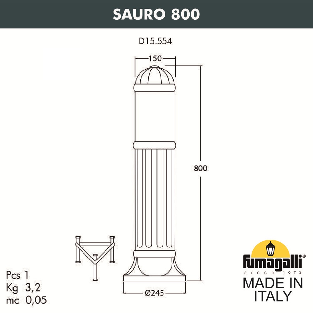 Ландшафтный светильник Fumagalli Sauro D15.554.000.WYF1R в Санкт-Петербурге