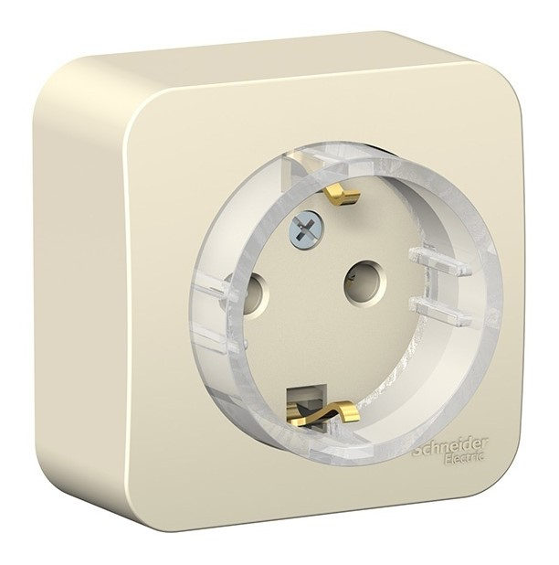 Розетка с/з без шторок,(тонкая) 16А, 250В изолир. Пластина Systeme Electric Blanca наруж Молочная BLNRA110112 в Санкт-Петербурге