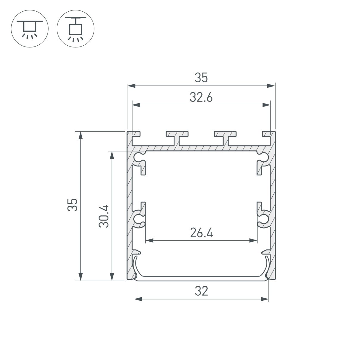 Профиль Arlight LINE-М-3535-2000 WHITE (Алюминий) 054171 в Санкт-Петербурге
