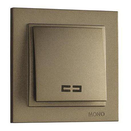 Выключатель одноклавишный с подсветкой Mono Electric Despina 10А 250В бронза 102-232325-101 в Санкт-Петербурге