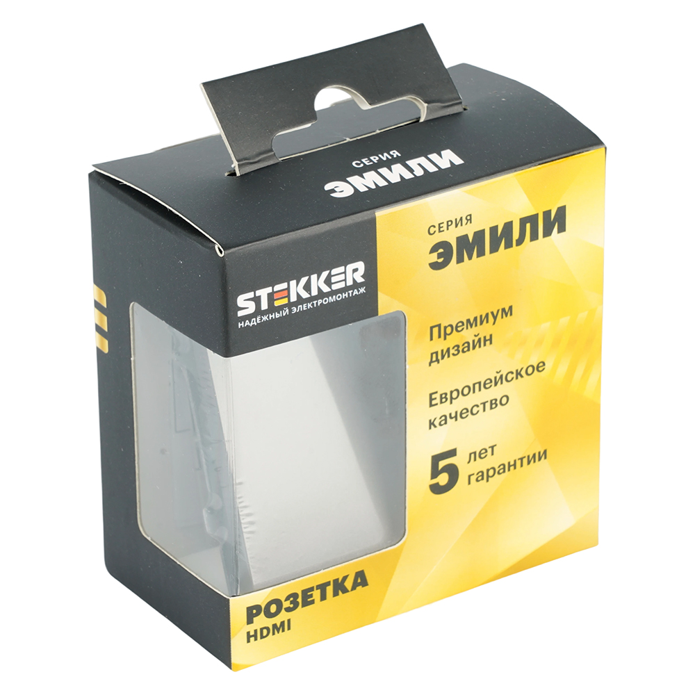 Розетка HDMI 2.0 Type A (механизм) Stekker Эмили RST00-5118-09 антрацит soft touch 50168 в Санкт-Петербурге