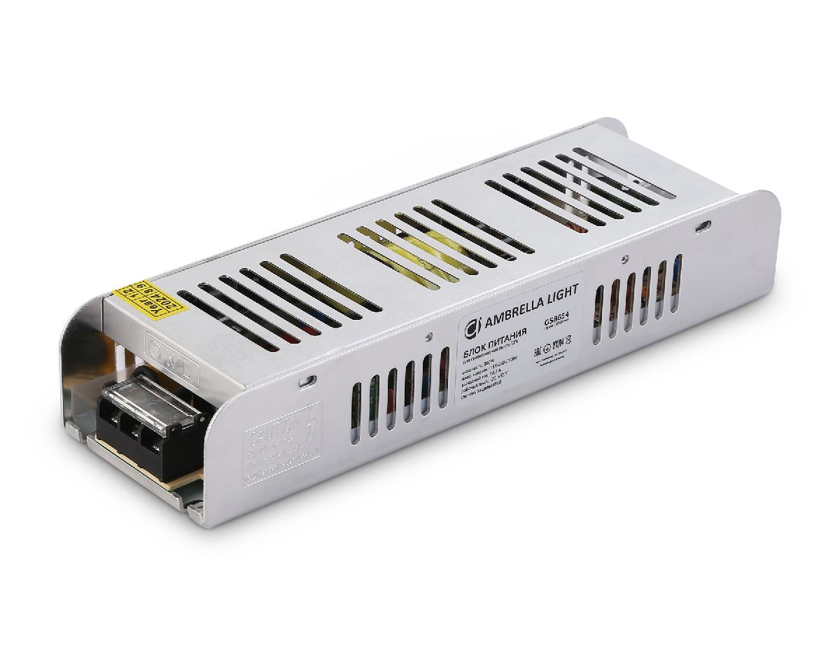 Блок питания с EMC для светодиодной ленты Ambrella Light Illumination 200Вт DC12В 16,7A IP20 GS8654 в Санкт-Петербурге