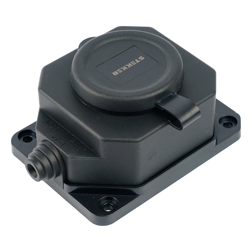 Розетка переносная 1-местная c/з Stekker RST16-1-44 250В 16А IP44 черный 50804 в Санкт-Петербурге