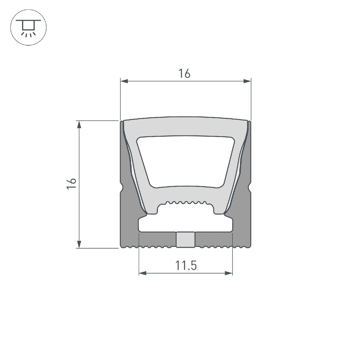 Силиконовый профиль Arlight WPH-FLEX-1616-TOP-S11-5m BLACK 045759 в Санкт-Петербурге