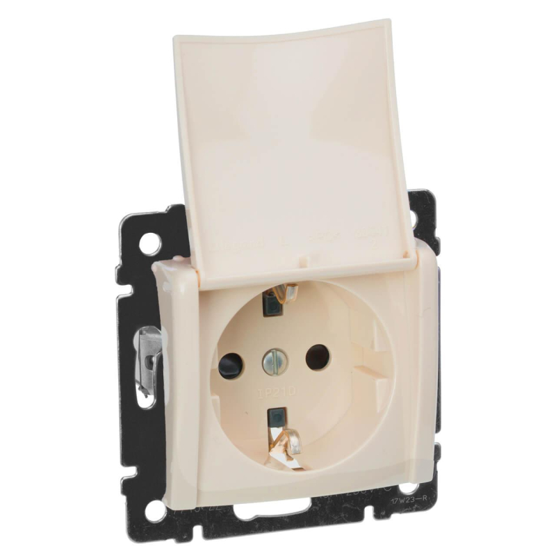 Розетка 2К+3 Legrand Valena 16A 250V с/з с крышкой винтовой зажим слоновая кость 774322 в Санкт-Петербурге