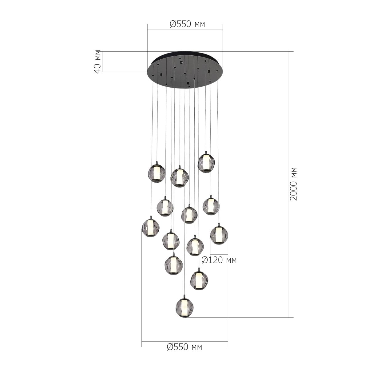 Каскадная люстра ST Luce Helmi SL6520.403.13 в Санкт-Петербурге