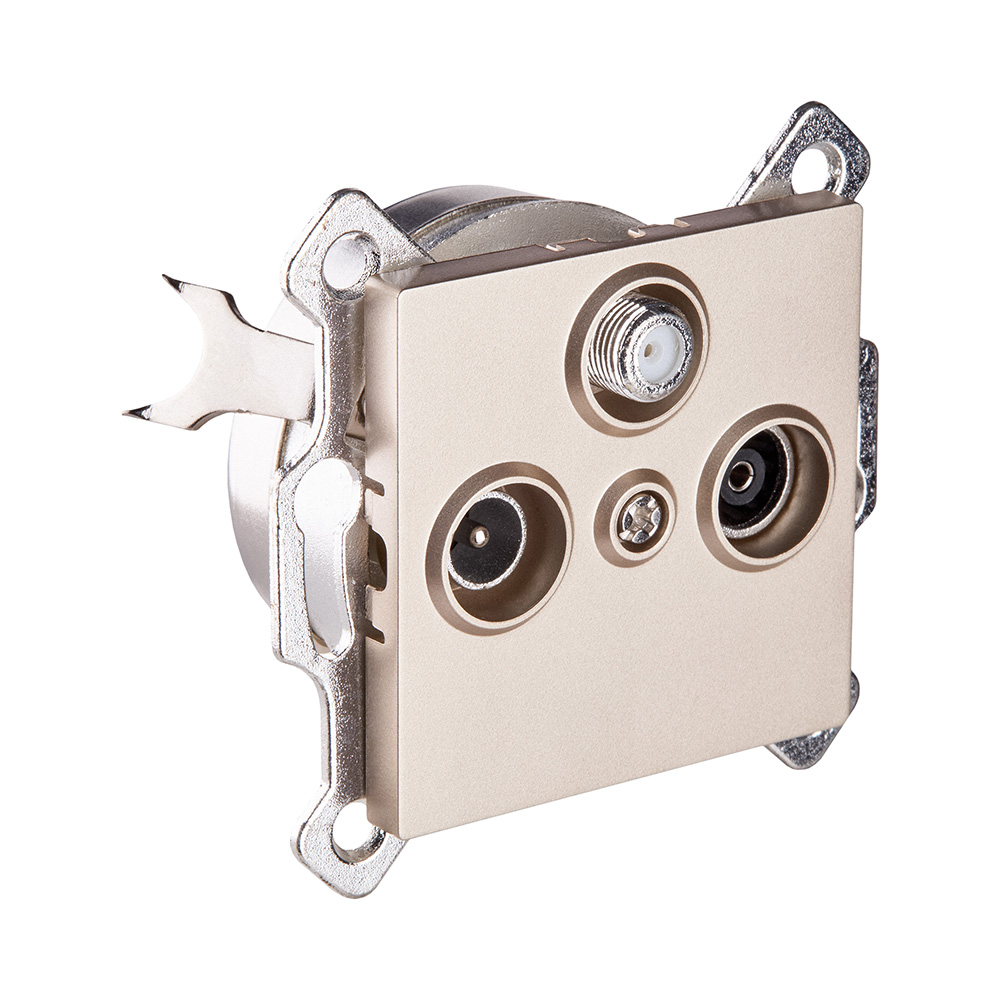 Розетка тройная TV (мама) + TV (папа) + спутниковая SAT, золотой Kollinger REA-036GD для Aspekt, Eleganz, Reflex в #REGION_NAME_DECLINE_PP#