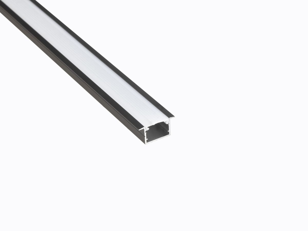 Профиль врезной LEDS POWER СПВ17-2412 алюм. черный с призм.рассеивателем 2м 008462 в Санкт-Петербурге