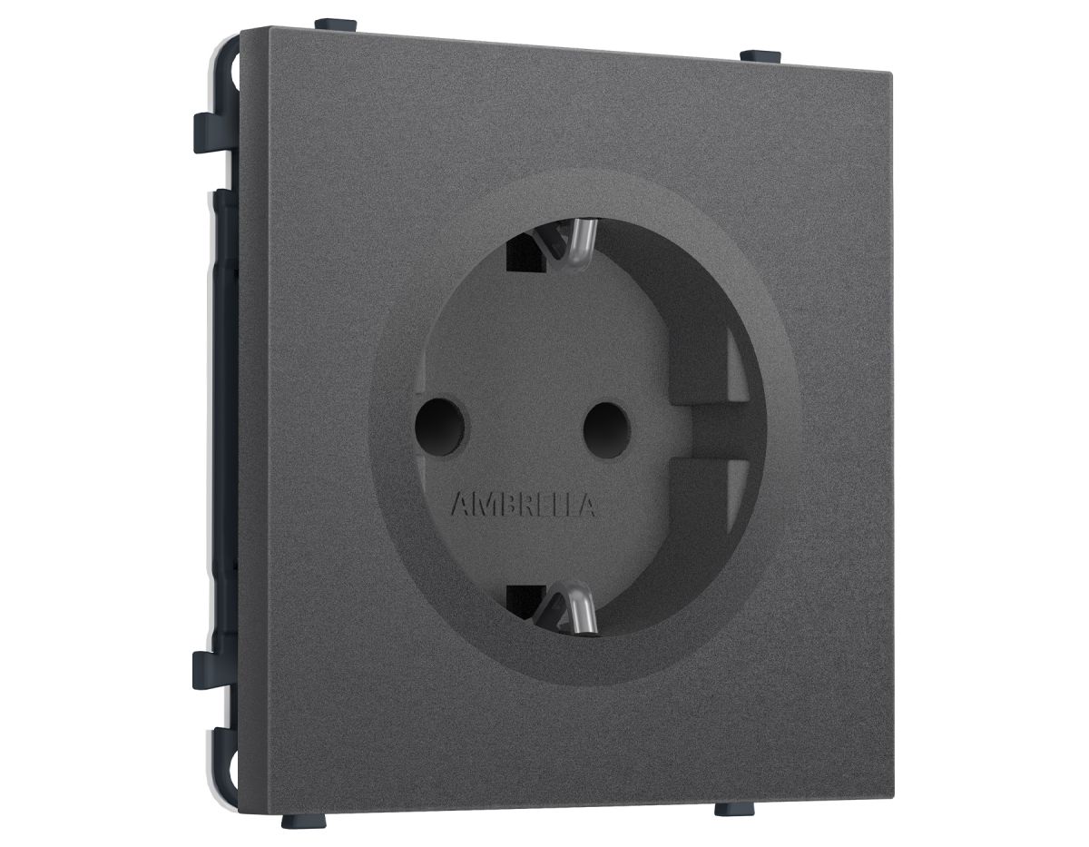 Комплект механизма электрической розетки SIGMA Антрацит серый 50Hz 2P+E с/з с/ш 16A-250V QUANT PRO Ambrella Volt MS657010 (SP6570, PR141) в #REGION_NAME_DECLINE_PP#