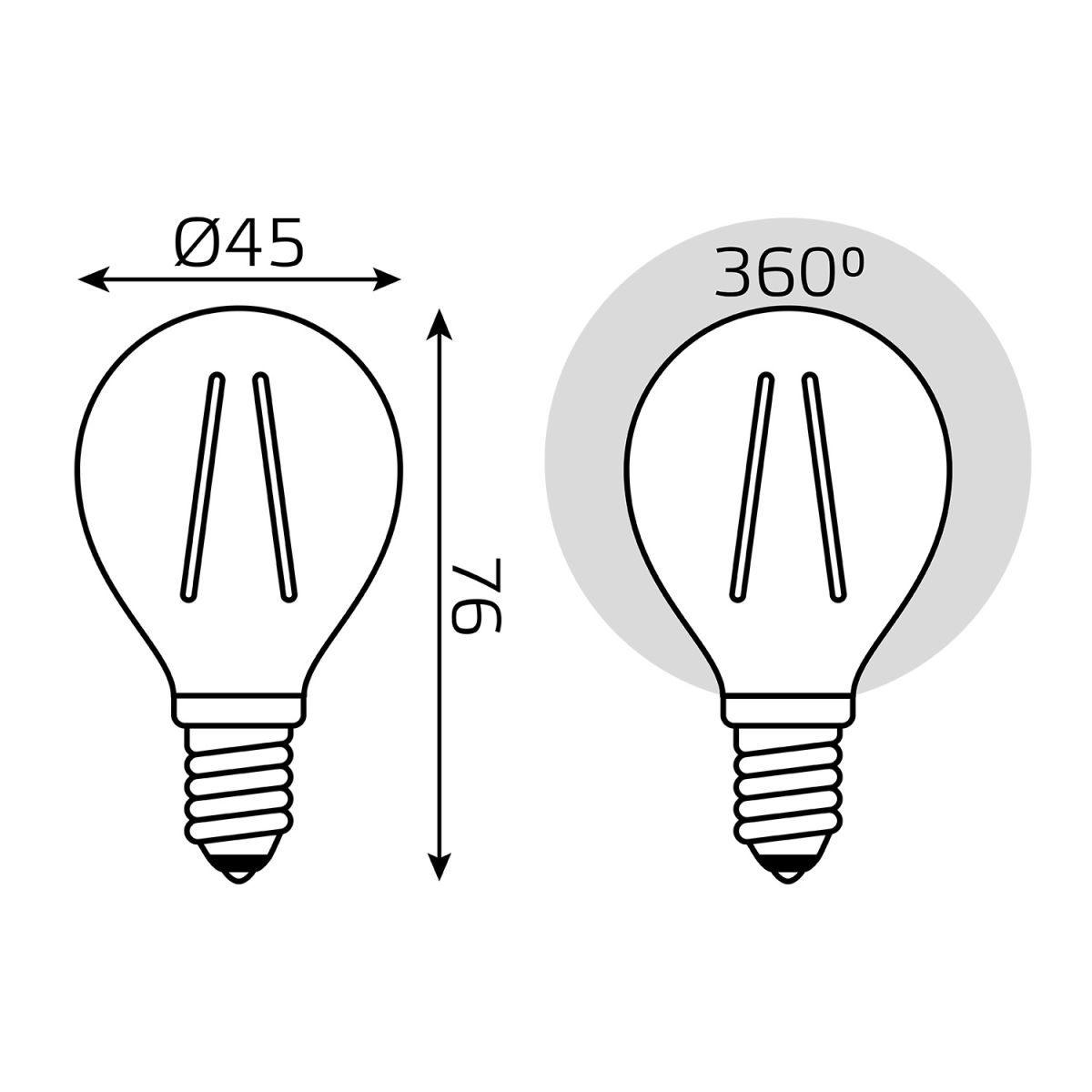 Светодиодная филаментная лампа Gauss Basic Filament E14 4W 3000K шар 50512142 в Санкт-Петербурге
