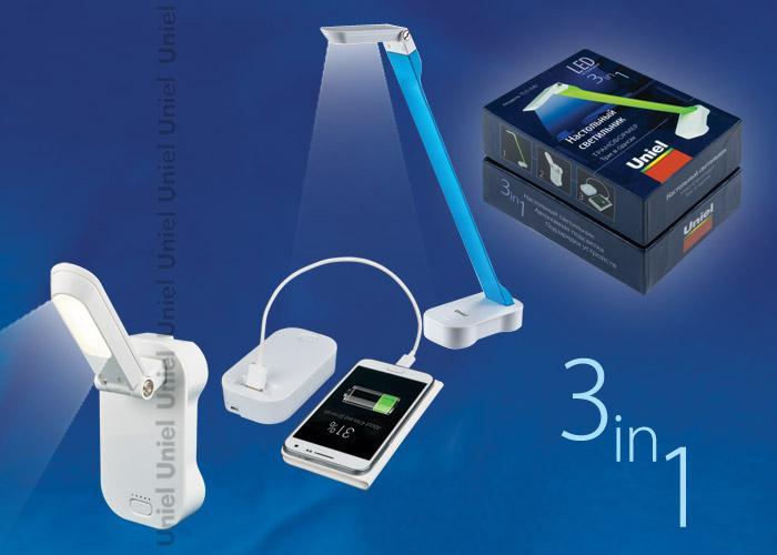 Настольная лампа (UL-00000795) Uniel TLD-530 Blue-White/LED/200Lm/6400K/PB в Санкт-Петербурге