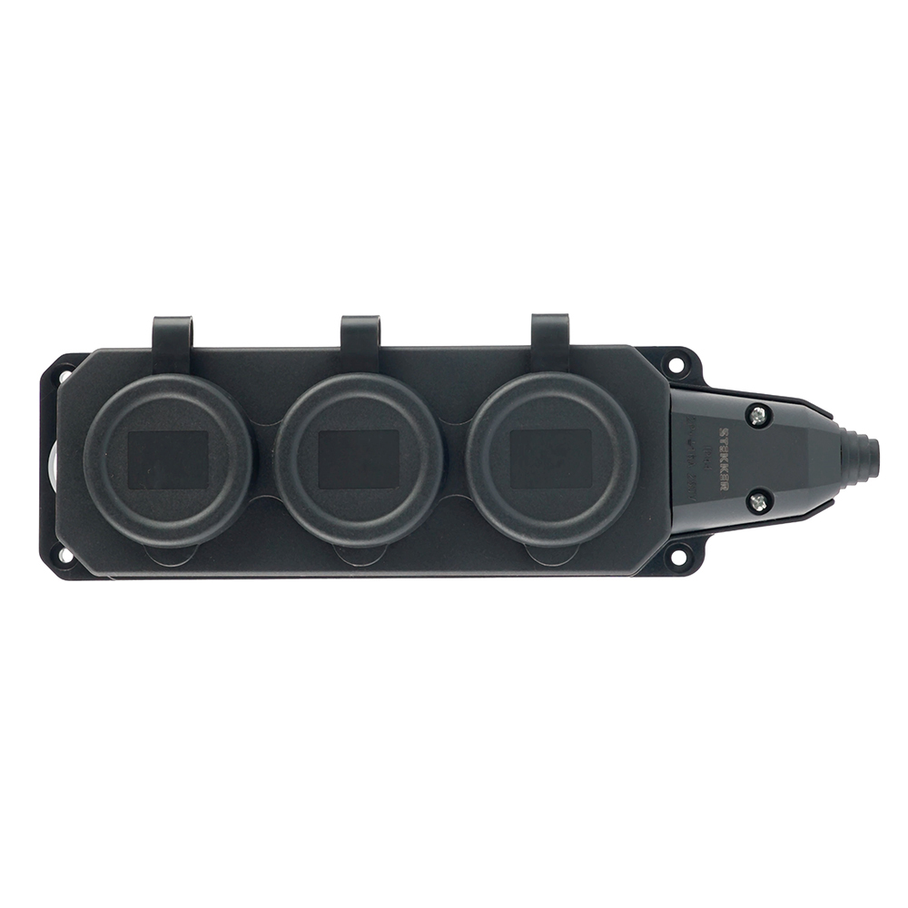 Розетка переносная 3-местная c/з Stekker RST16-3-44 250В 16А IP44 черный 50806 в Санкт-Петербурге