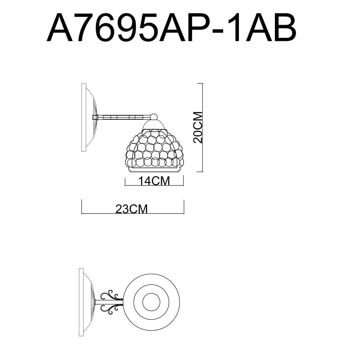 Бра Arte Lamp Malina A7695AP-1AB в #REGION_NAME_DECLINE_PP#