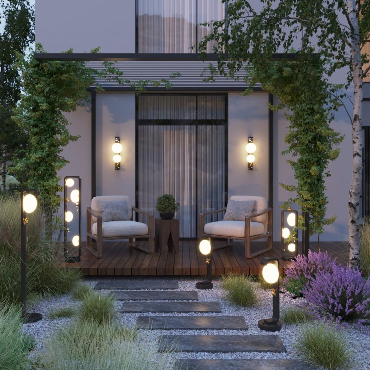 Уличный настенный светильник Odeon Light Nature Luma 5434/2W в Санкт-Петербурге