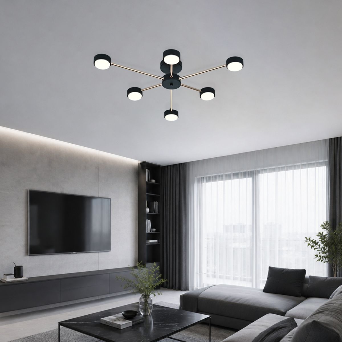 Потолочный светильник Escada Luminix 120008/6R Black/Gold ES0000094 в Санкт-Петербурге
