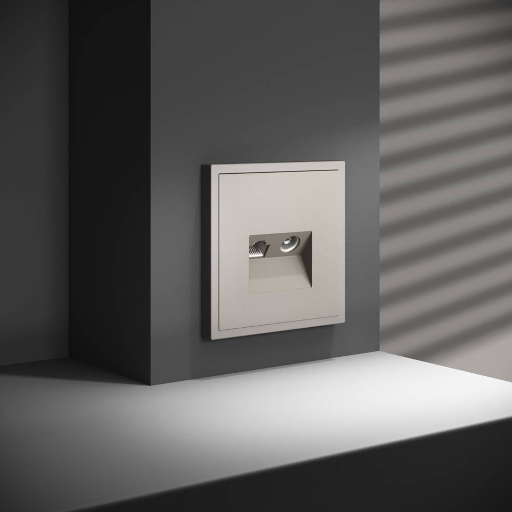 Розетка телевизионная встраиваемая Voltum S70 TV+RJ45 кат. 6, (кашемир) VLS060703 в #REGION_NAME_DECLINE_PP#