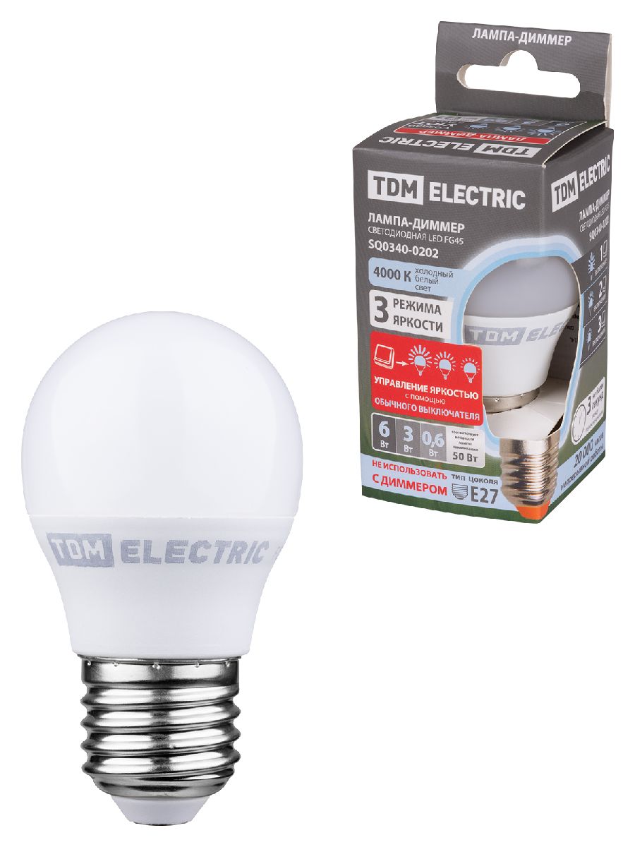 Лампа светодиодная диммируемая TDM Electric E27 6W 4000K матовая SQ0340-0202 в Санкт-Петербурге
