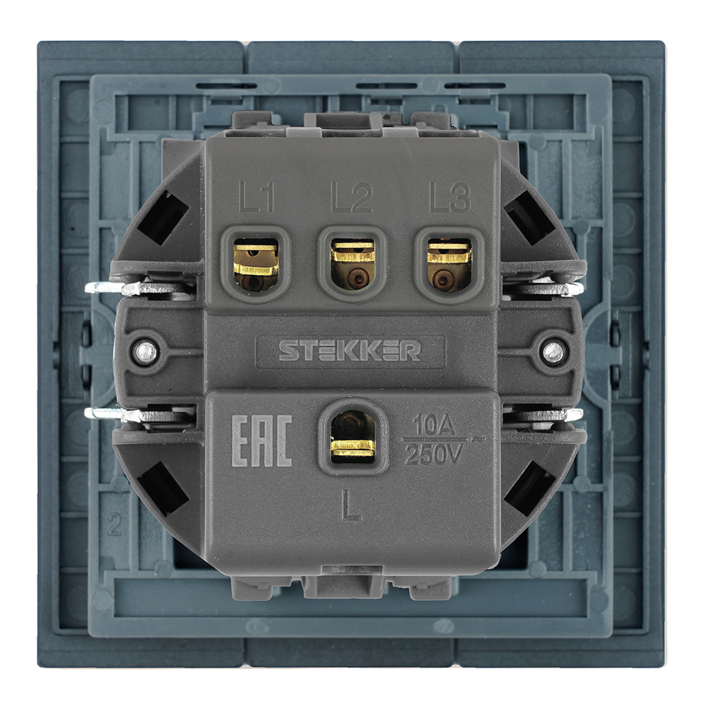 Выключатель 3-клавишный (механизм) Stekker Мия 250В 10А RSW10-3108-05 черный бархат 50444 в Санкт-Петербурге