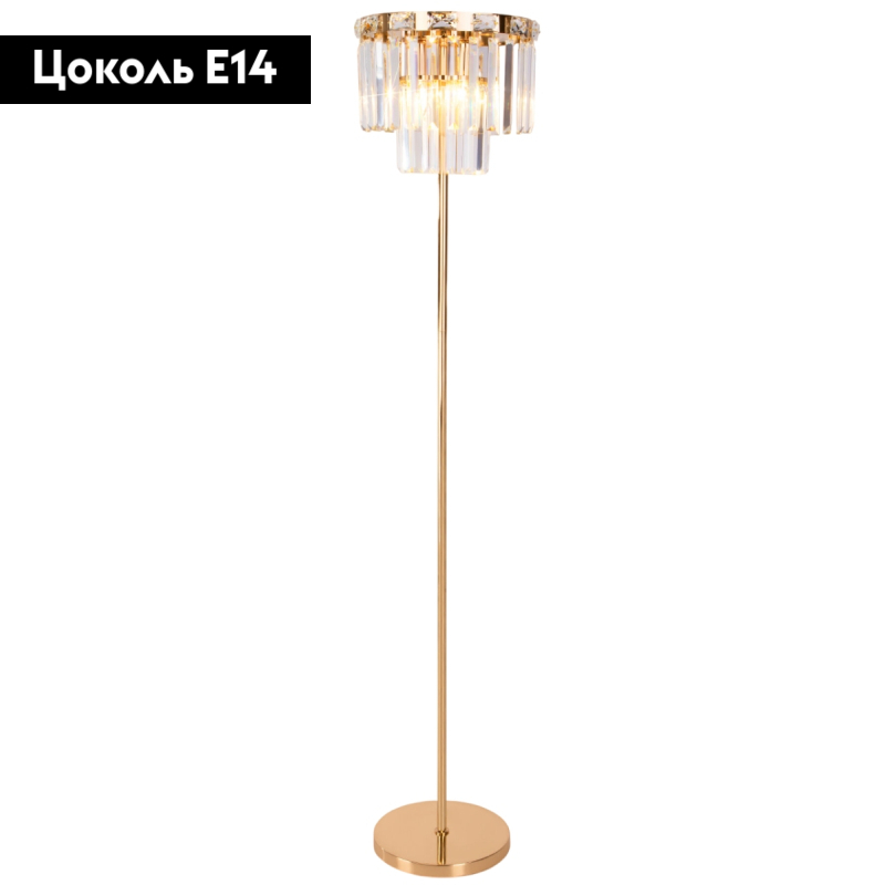Торшер Eurosvet Elegante 01137/3 золото/прозрачный хрусталь Strotskis a060649 в #REGION_NAME_DECLINE_PP#