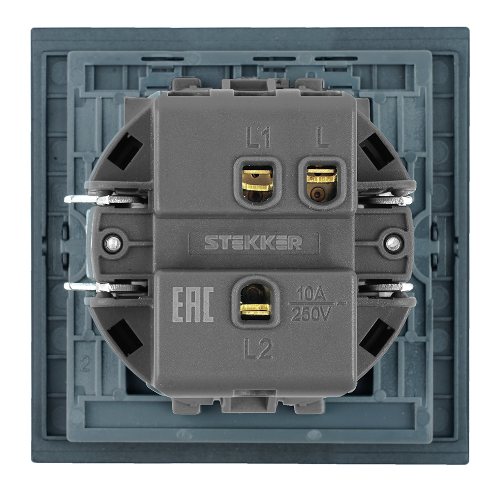 Переключатель 1-клавишный (механизм) Stekker Мия 250В 10A RSW10-3105-05 черный бархат 50447 в Санкт-Петербурге