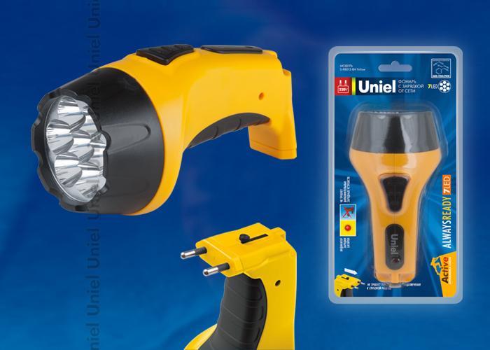 Фонарь светодиодный с зарядкой от сети Uniel (09050) аккумуляторный S-RB013-BA Yellow в Санкт-Петербурге