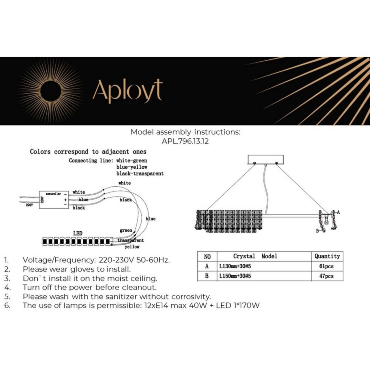 Подвесная люстра Aployt Genowefa APL.796.13.12 в #REGION_NAME_DECLINE_PP#