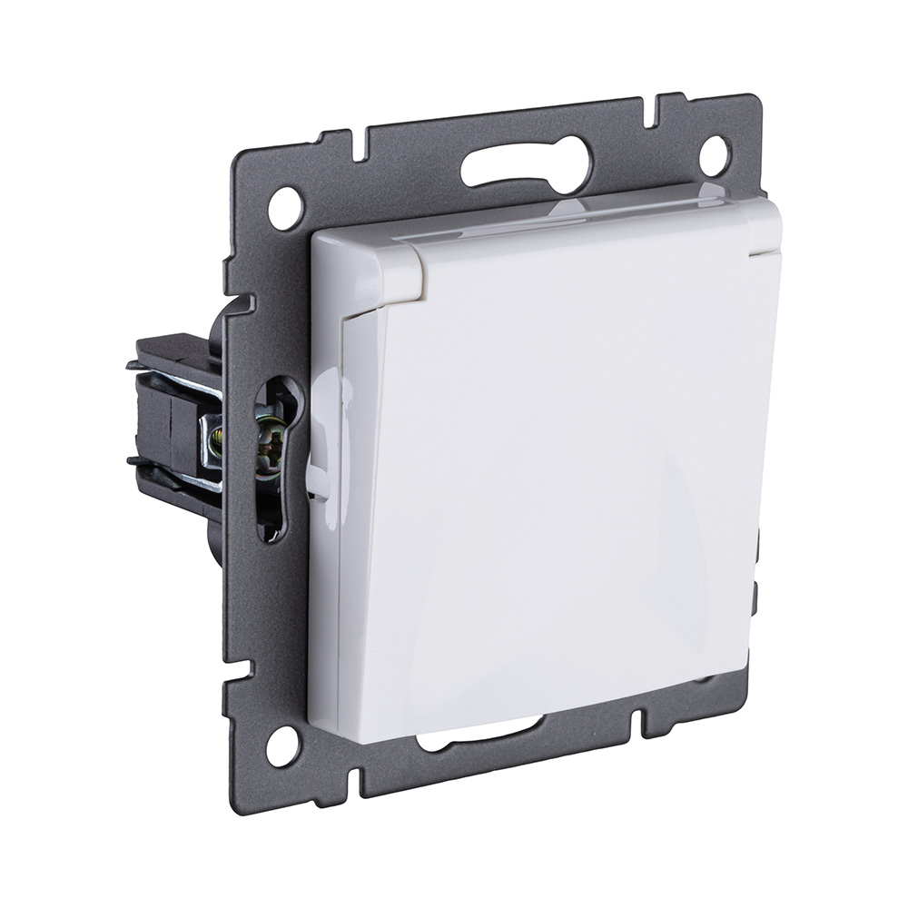 Розетка штепсельная SCHUKO 16A/250 В с крышкой, белый Kollinger REA-006WH для Aspekt, Eleganz, Reflex в #REGION_NAME_DECLINE_PP#