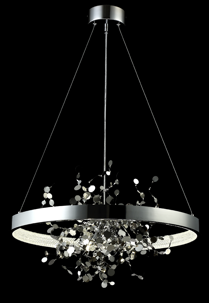 Подвесная люстра Crystal Lux GARDEN SPLED+3 D600 CHROME в #REGION_NAME_DECLINE_PP#