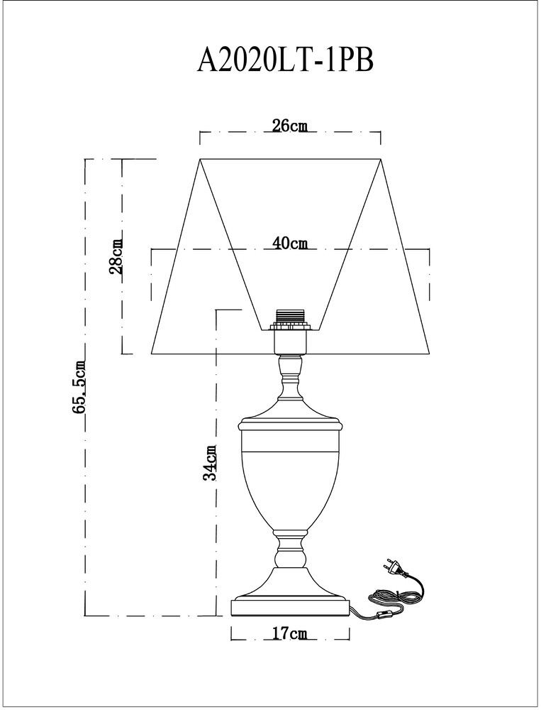 Настольная лампа Arte Lamp Radison A2020LT-1PB в Санкт-Петербурге
